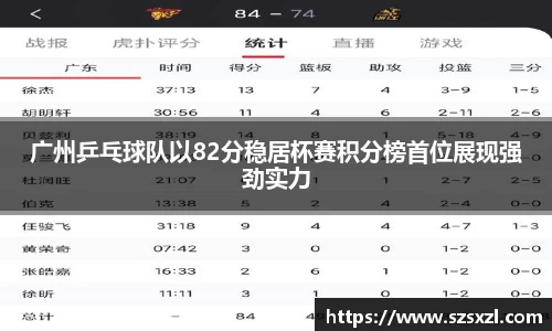 广州乒乓球队以82分稳居杯赛积分榜首位展现强劲实力